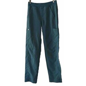 Figs Women's XS Dark Teal/Green Cargo Technical Collection Scrub Pants 28" x 31